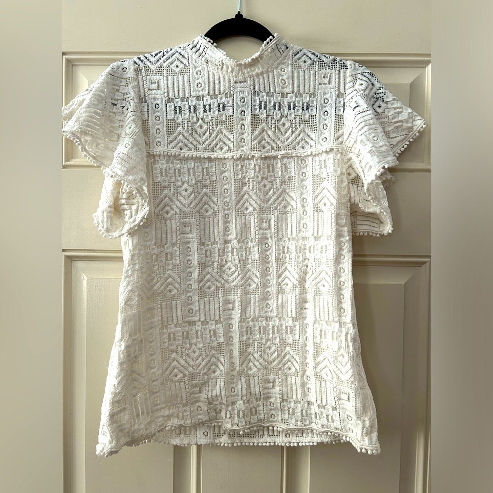 Miss Kelly Women’s White Lace Top Size M